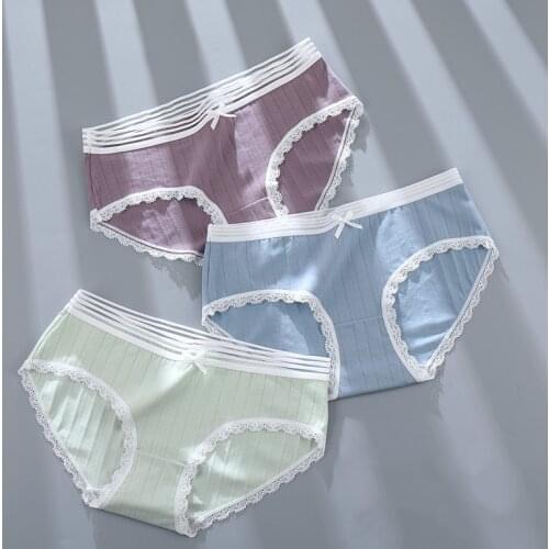 Sexy lace panties women cotton underwear briefs set ladies underpants girls knickers Intimates lingerie dropshipping 3 pcs/lot
