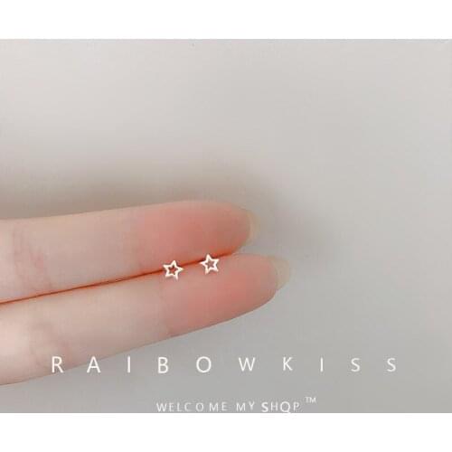 Star Hollow Stud Earrings For Women Trendy Ear Partner Simple Geometric Design Cute Girl Daily Small Jewelry Hot Sale Wholesale