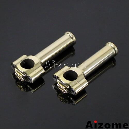1 Pair For Harley 1 inch Handle Bars Riser Brass Motorcycle Hollow 5.5 inch Handlebar Riser Mount Clamp Kit Universal