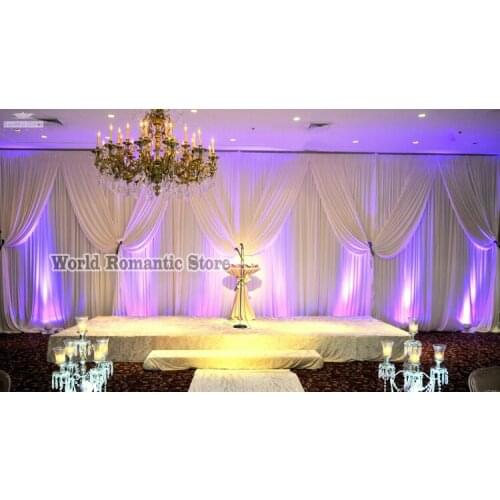 10ft (H) x 20ft (L) Pure White Wedding Backdrop with lovely drape Wedding Decoration