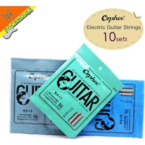 10 sets Orphee Hexagonal carbon steel electric guitar strings RX19 powerful bass for heavy rock RX15 best for speed solo
