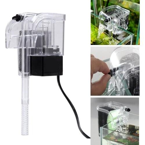 3W Hanging External Aquarium Filter Water Oxygen Circulation Pump 3 in 1 Aquarium Waterfall Filter Pump For Fish Turtle Tank