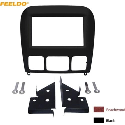 FEELDO Car 2Din Stereo Radio Fascia Frame for BENZ S-Class W220 Dashboard Mount Trim Facia Panel Installation Kit 2-Color#5120
