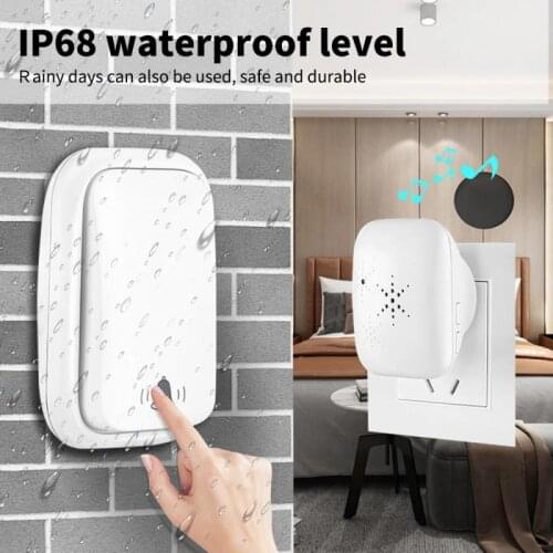 Wireless Doorbell Set Self-powered Waterproof EU/US/UK Plug Smart Security Outdoor Touch Home Welcome Bell 150M Remote Receiver