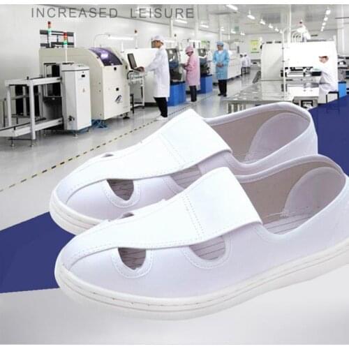 Safe and reliable anti-static breathable shoes leather four eyes labor work shoes choose a selection and construction technology