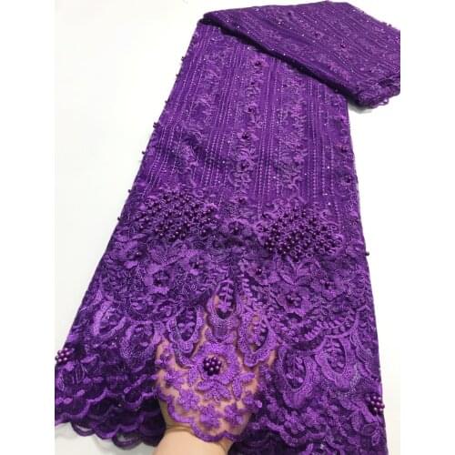 Purple African Lace 2021 French Nigerian Lace Fabric Bridal High Quality Swiss Net Tulle Lace Fabric For Wedding Party M4884