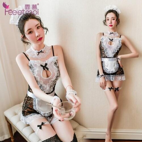 FM Sexy Lingerie Sexy Lace Maid Uniform Maid Set Adult Sex Role Play