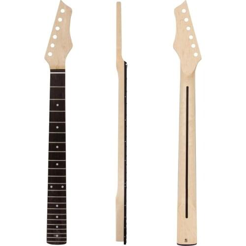 Kmise Electric Guitar Neck Canada Maple 22 Frets HPL Fingerboard Bolt on C Shape with Back Inlay Clear Satin