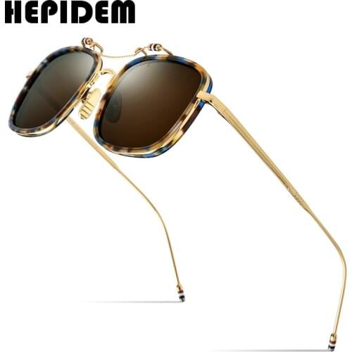 HEPIDEM Acetate Polarized Sunglasses Men 2020 New Fashion Brand Designer Square Sun Glasses for Women Goggles Sunglass 50247