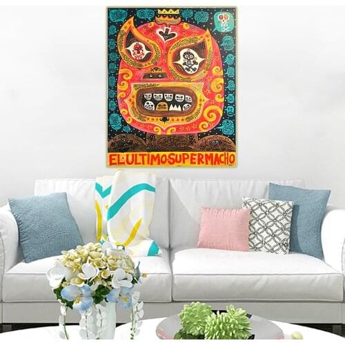 Holover Canvas Oil Painting Jorge Gutierrez"El Ultimo Super Macho"American Pop Art Mexican folklore Aesthetic Home Decoration
