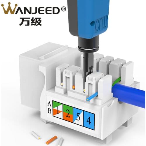WANJEED CAT6 Keystone Jack 90 degree wiring Module 1000M Transmission