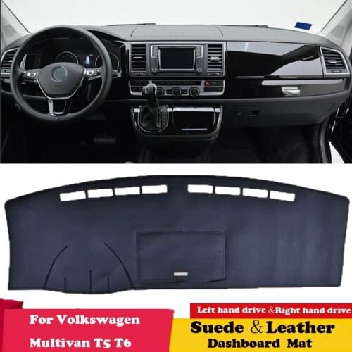 For Volkswagen VW Multivan T6 T5 Transporter Leather Dashmat Dashboard Cover Pad Dash Mat Carpet Car-Styling Accessories Suede