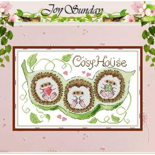 Pea House Animals Patterns Counted 11CT 14CT Printed Cross Stitch Sets Handmade Chinese Cross-stitch Kits Embroidery Needlework