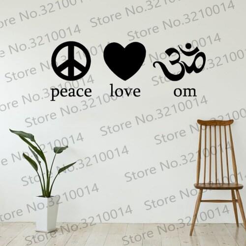 Wall Decal Om Peace Love Yoga Symbol Spirit Mind Body Wall Sticker Creative Design Meditation Mural Vinyl PW545