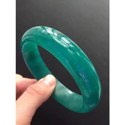 Natural Mozambique Ice Amazonite Gems Bangle Bracelet Inner Diameter 65mm