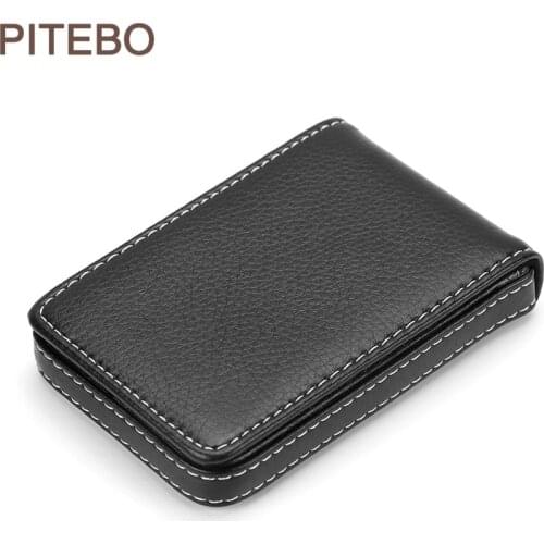 PITEBO 2020 new magnetic buckle small card bag ladies fashion business card holder degaussing credit card mens Sundries purse