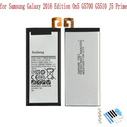 Ansheng Original EB-BG570ABE 2400mAh battery For Samsung Galaxy On5 G5700 G5510 J5 Prime Mobile Phone