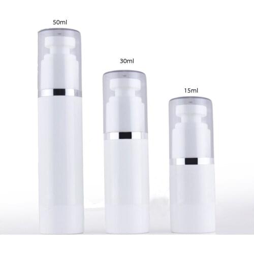 10pcs Plastic Airless Pump Bottle Foil Line PET Vacuum Lotion Bottles Portable Empty Small Cosmetic Container 15ml 30ml 50ml