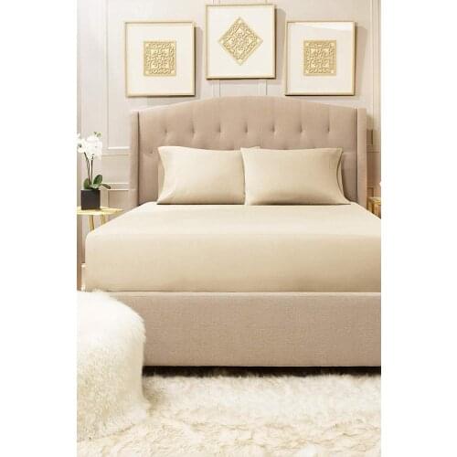 Pure %100 Cotton Combing Luxury Solid CreamColor Fitted Sheet Elastic Bed Linens Mattress Cover 160x200 Comfortable Modern 2020