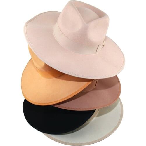 100% Wool Fedoras Hat For Women Jazz Woolen Hats Wholesale Dropshipping