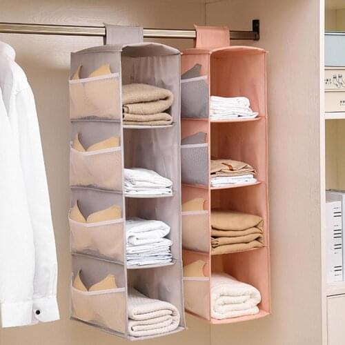 Oxford Cloth Washable Multilayer Foldable Hanging Storage Rack Clothes Organizer Closet Organizer Storage Shelf Wardrobe Rack