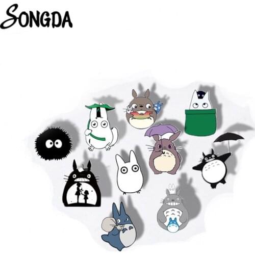 Totoro Acrylic Brooches For Women Cartoon Epoxy Anime Badges Lapel Pins Cute Things Shirt Bag Accessories New Year Friends Gifts