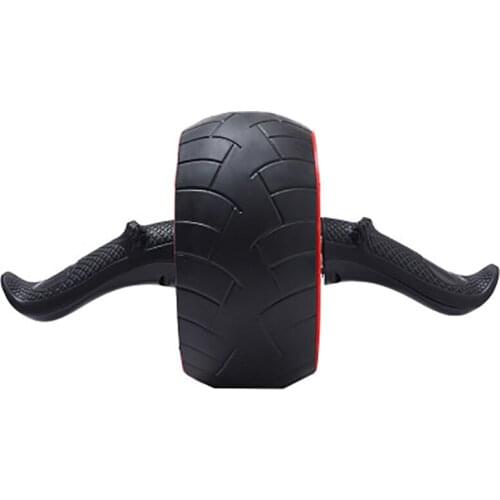 Abdominal-muscle fitness trainer: the rolling wheel automatically springs back and pulls in the silent single wheel