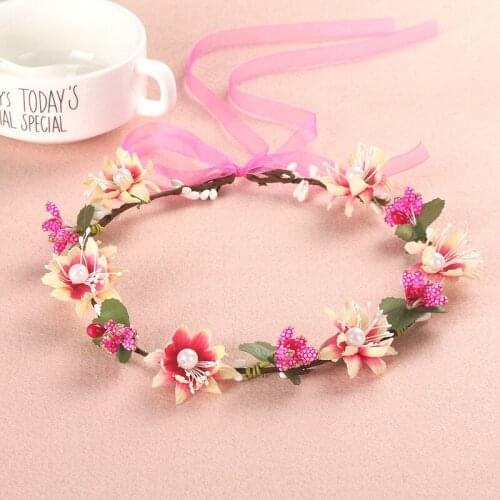 1pc Women Charm Flower Tiara Wedding Floral Headband Hair Accessories Bridal Garland Princess Wreath Girls Crown Headdress party