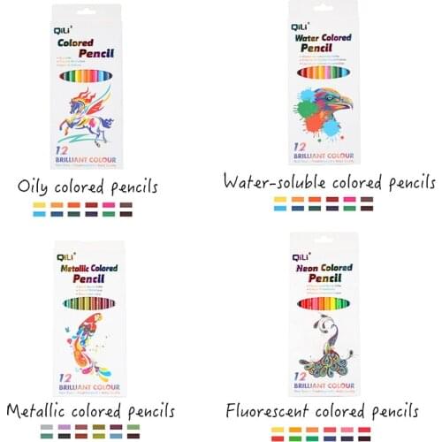 12-color Oily Color Lead Water-soluble Metal Color Lead Highlighter Color Lead Childrens Drawing Graffiti Pen