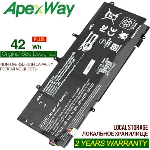 ApexWay 11.1V 42Wh Laptop Battery for HP Elitebook Folio BL06XL 1040 G1 G2 G3 DB5D 722236-2C1 171 HSTNN-DB5D W02C