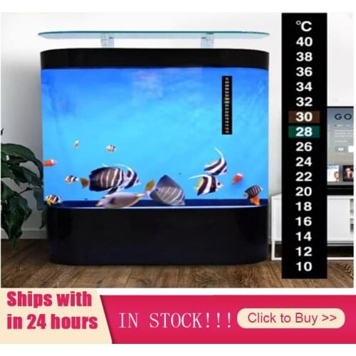 1pcs 10-40 Degrees Aquarium Fish Tank Liquid Thermometer Temperature Sticker Stick-on Fahrenheit Digital Adhesive Strip Sticky