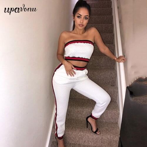 Free Shipping Solid Printed Sports Pants Set Womens Sexy Wrapped Chest Sleeveless Short Vest & Pants Casual Two-piece Set
