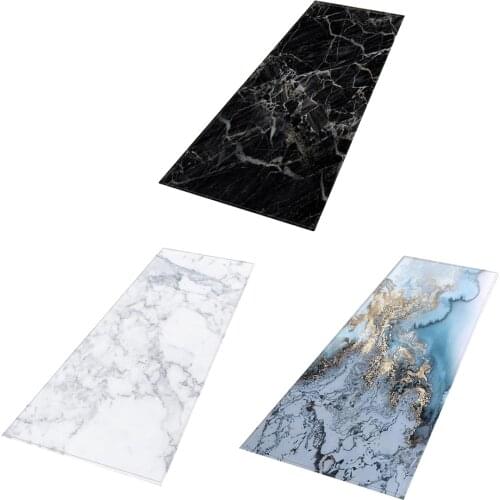 Decorative Hallway Runner Rug Non Slip Door Mat Marble Effect Bedroom Floor Mat