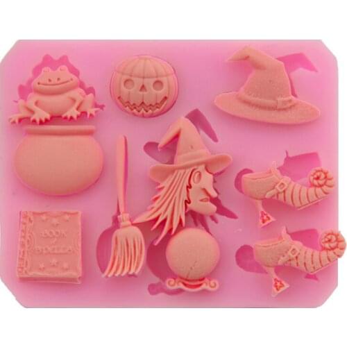 Halloween Candy Mold Easter Witch Supplies Pumpkin Silicone Chocolate Mold DIY Baking Cake Decoration Accessories