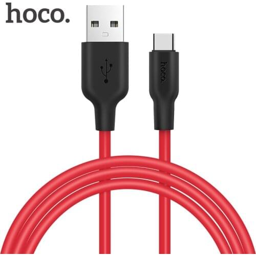 HOCO USB Type C Cable for Samsung Galaxy S9 S8 USB C Fast Charge Data Sync Cable for Huawei P40 P30 Type-C Eco-friendly Silicone