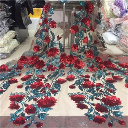 Royal Blue Nigerian red green Cord Lace Fabric High Quality Net Mesh Lace Guipure Party Dress African Lace Fabric Purple Sequins