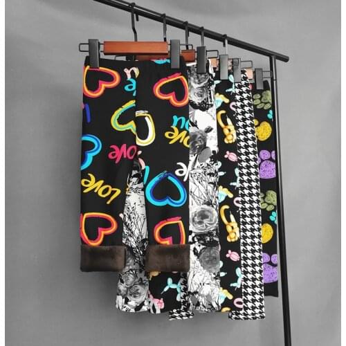 Autumn Winter Kids Pants Sweet Girls Plus Velvet Leggings Baby Thick Warm Trousers Children Clothing