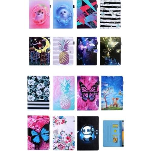 Magnetic Clasp Tablet Shell for Samsung Galaxy Tab A 8.0 2019 SM-T295 SM-T290 T295 T297 Case Funda Fashion Print Stand Cover+Pen