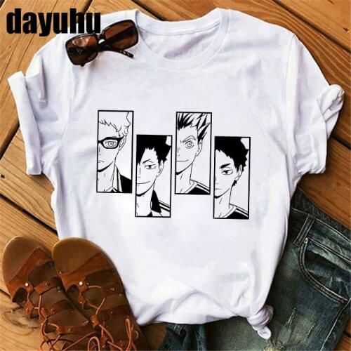 Manga Haikyuu T-shirt Japanese Kuroo Anime Graphic Tshirt Bokuto Manga Shoyo Volleyball Creative T Shirt Male Harajuku Women Men