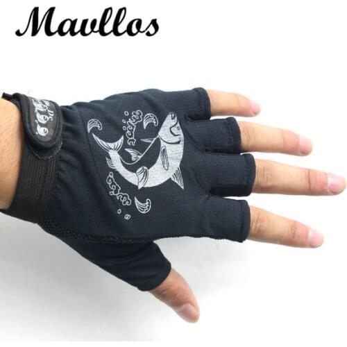 Mavllos Fly Fishing Gloves Men Waterproof 1 Pair Half-finger Breathable Anti-slip Durable 3 Color Outdoor Sport Fishing Gloves