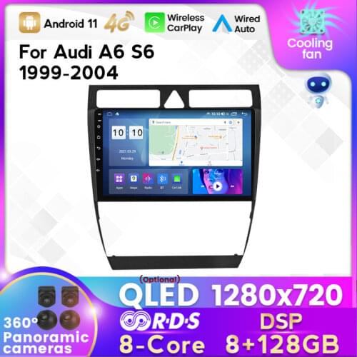 MEKEDE 6G+128G android 2 din OEM Multimedia player Android 10 GPS car Radio for Audi A6 S6 RS6 1997-2004 WIFI HD Touchscreen