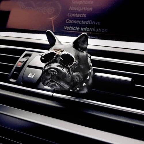 Multicolor France Bulldog Shape Air Fresheners Car Air Outlet Fragrance Car Air Vent Diffuser Car Perfume Interior Accessories