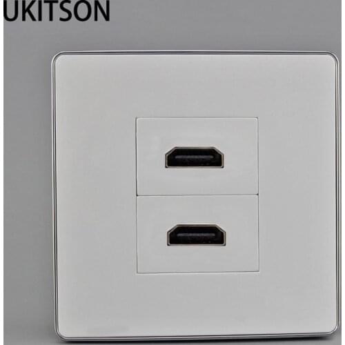2 Ports HDMI2.0 Wall Panel Dual HDMI Plug Female To Female Faceplate For HD Projector DVD Interface