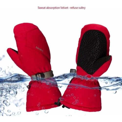 Boodun Brand New Winter Thermal Extended Cuff Ski Gloves Waterproof anti skid Snowboard Glove for Skiing Motorcycle Snowboarding