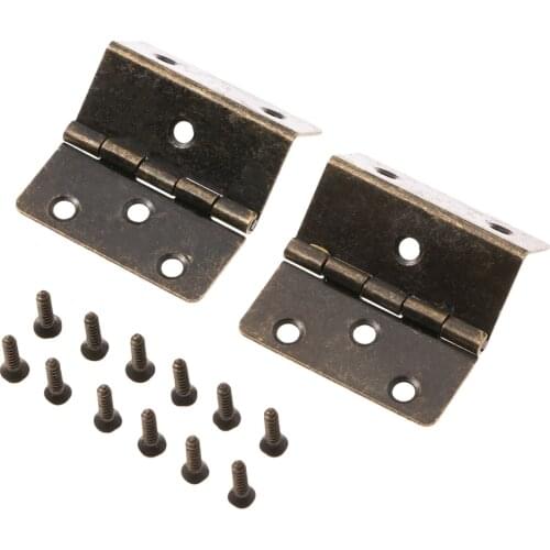 2sets Triple Fold Hinges +12 screws Anqitue Bronze 44*45*22mm Iron Decor Furniture Hardware Cabinet Trunk Jewelry Box Fittings