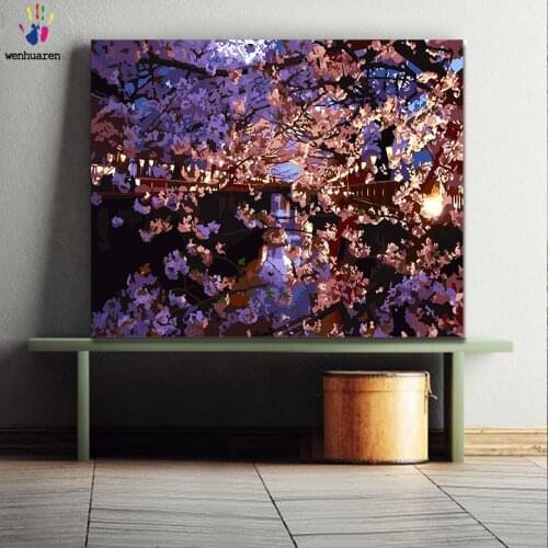 DIY Coloring paint by numbers Natural scenerypaintings by numbers with kits 40x50 framed