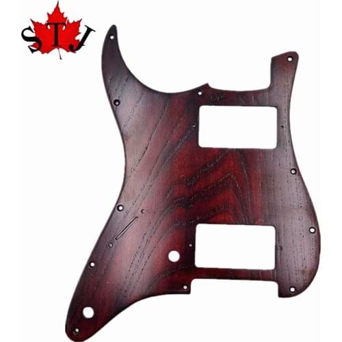 Hand-made solid wood left hand Ailanthus wood Strat HH Guitar Pickguard