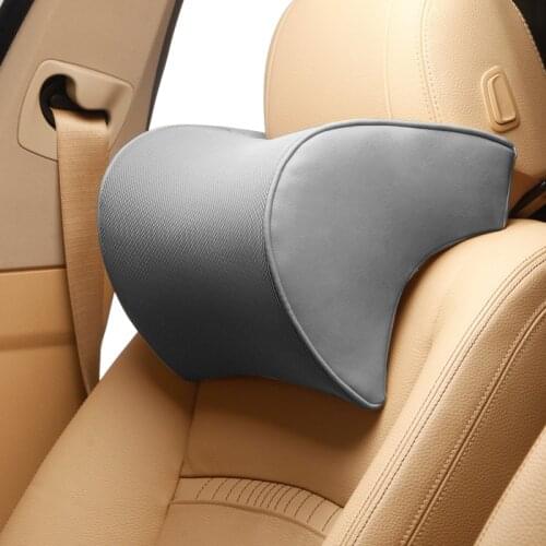 PU Leather Mesh Car Headrest Neck Pillow Memory Cotoon Auto Seat Head Rest Breathable Neck Support Interior Accessories