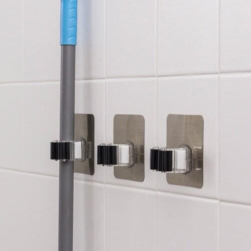 Mop broom rack from kitchen organizer adhesive wall mount storage rack rack bathroom cleaning tool rack 3PCS shelf shelves