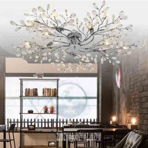 XLM1903 Creative Nordic LED Ceiling Light Iron Arts Crystal 15 Lights Dia 110cm living room Decor Lighting Room Lamps 25-30m2